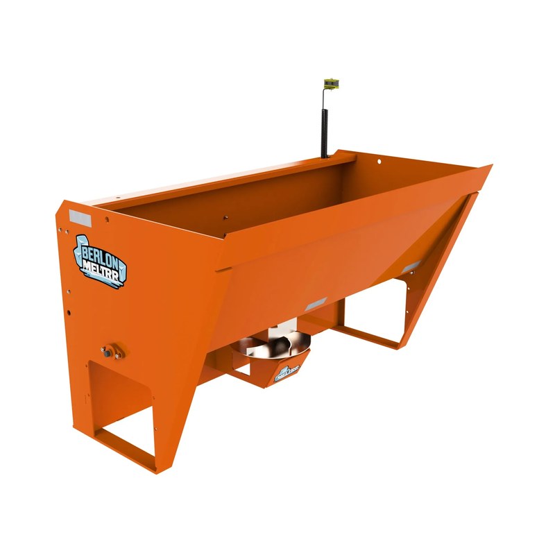 Berlon Industries SASP Meltrr salt spreader, front three quarter view