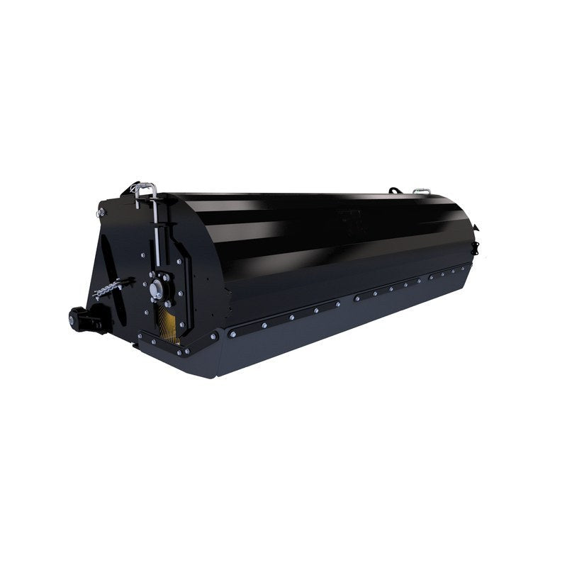 EIP Manufacturing skid steer bucket broom, side three quarter view