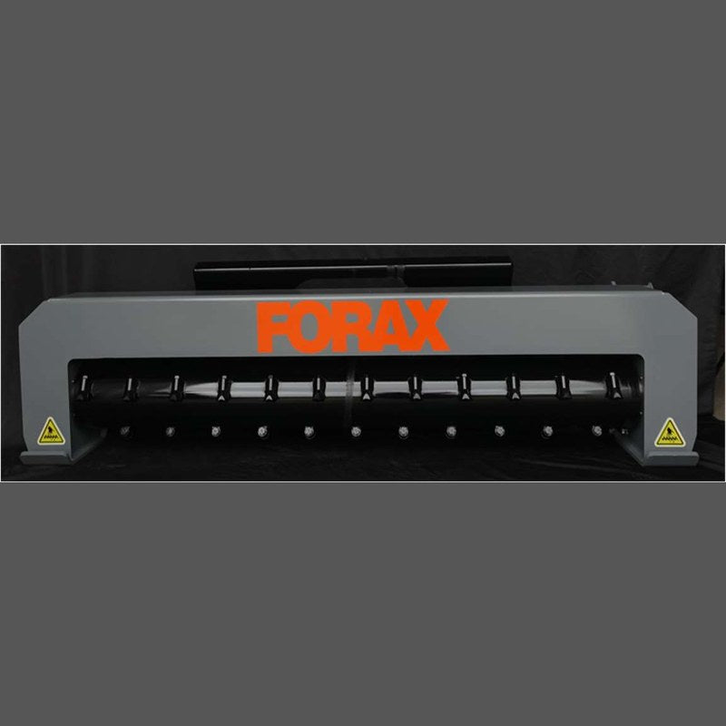 Forax Equipment HD72 heavy duty mulcher, front view of the 72 inch drum and rotatable cutters