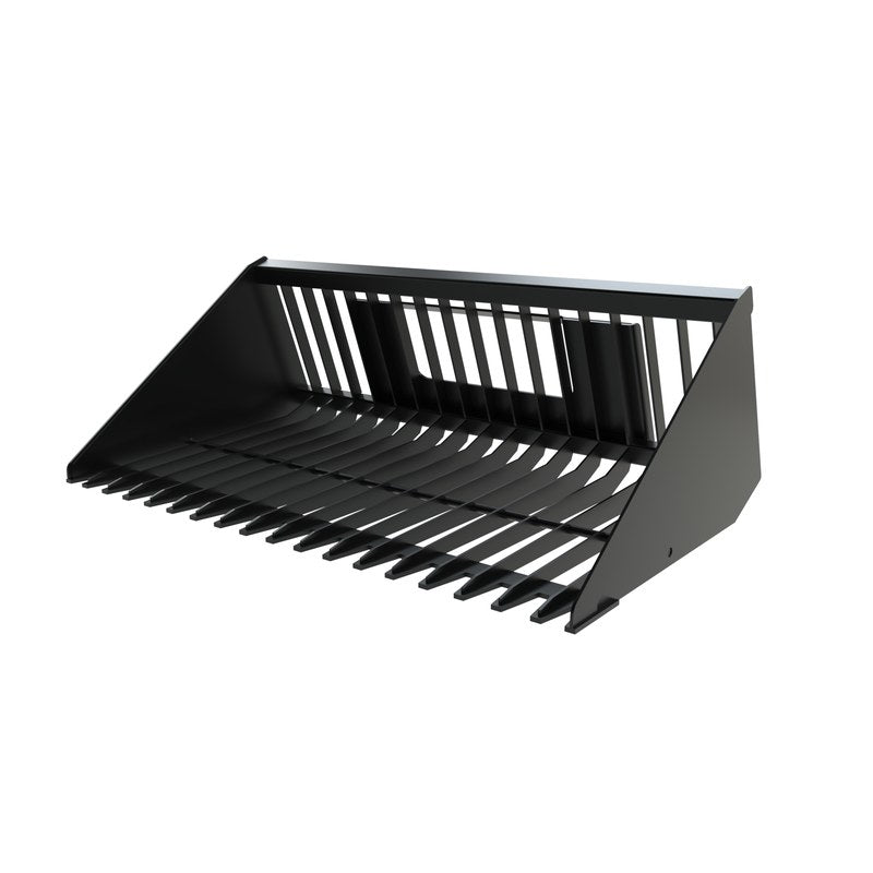 Top Dog Attachments firewood bucket for compact tractors, front three quarter view