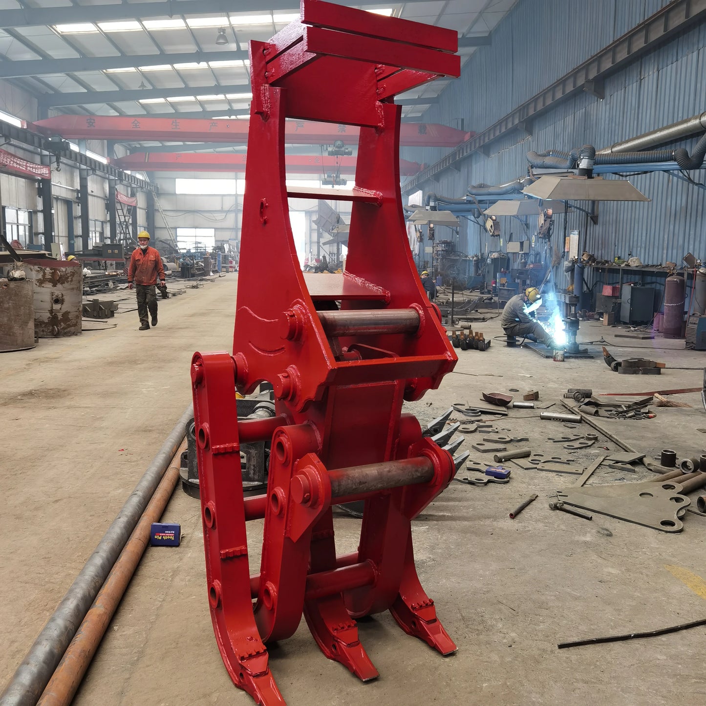 0.6-0.8 Ton Mini Log Grapple, 360° Rotating Hydraulic Attachment for Farm and Forestry Wood Handling