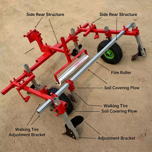Farm Mulch Film Laying Machine 60/80/120/150cm Adjustable Width Mulcher Attachment for Mini Rotary Tiller