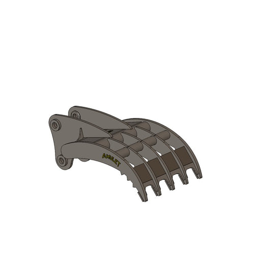 Amulet HoeMate excavator rake, CAD rendering