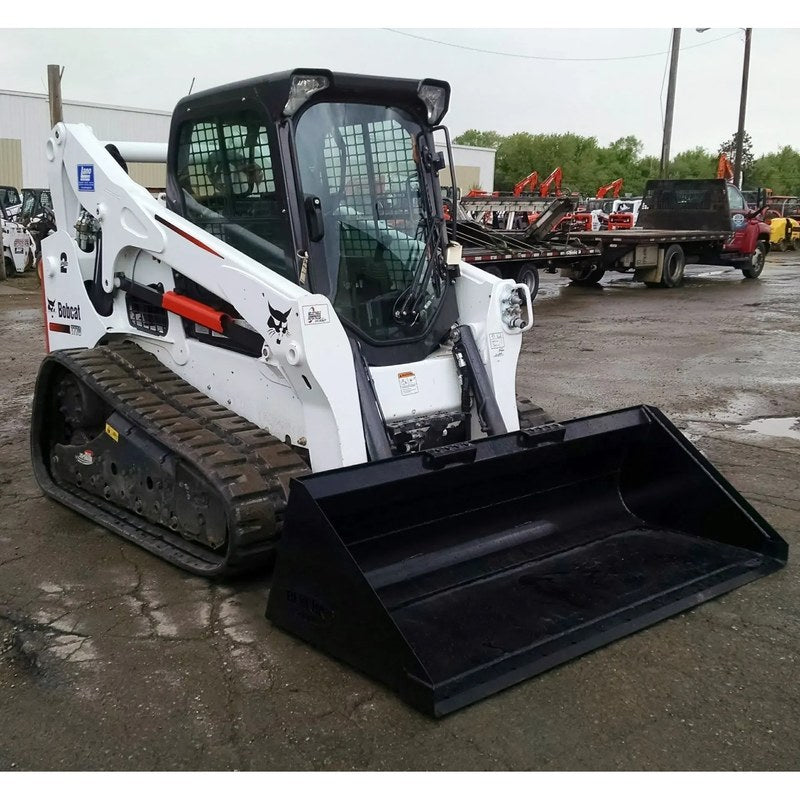 Berlon Industries BELHD heavy duty skid steer bucket on a Bobcat track loader