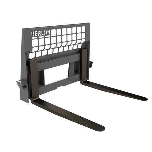 Berlon Industries BHDPFF Class III heavy duty pallet forks, front three quarter view