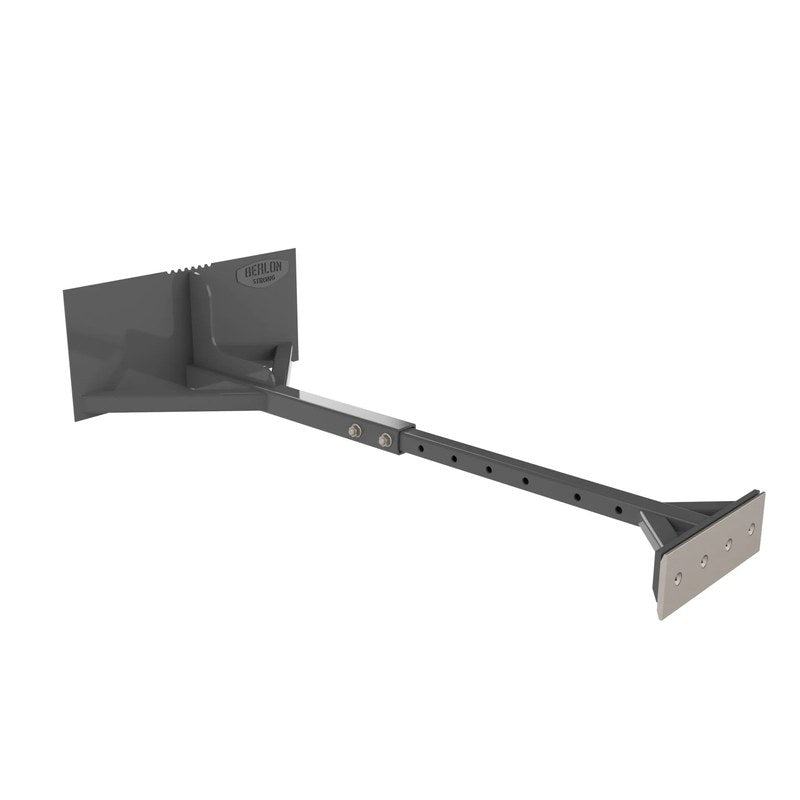 Berlon Industries BMS material pusher with the telescopic arm, front three quarter view