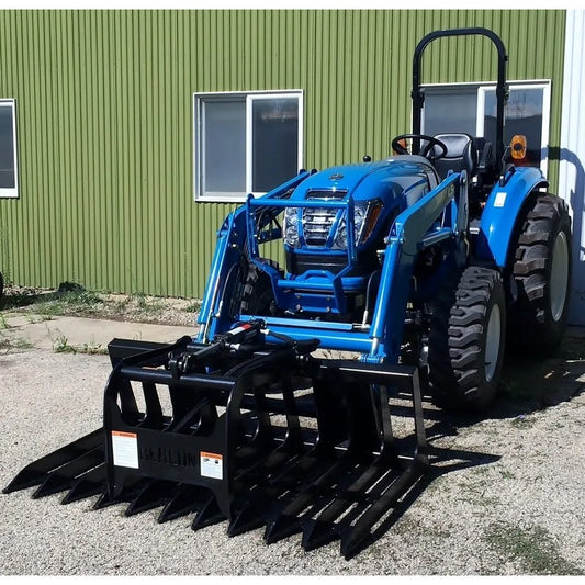 Berlon Industries LDGR light duty grapple on an LS compact tractor
