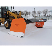 Berlon Industries low profile snow pusher on a loader in deep snow