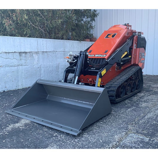Berlon Industries MIBEL mini extended lip bucket on a Ditch Witch mini skid steer