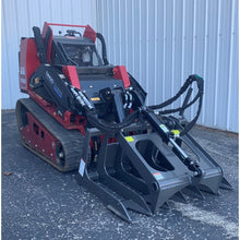 Berlon Industries mini grapple on a red mini track loader