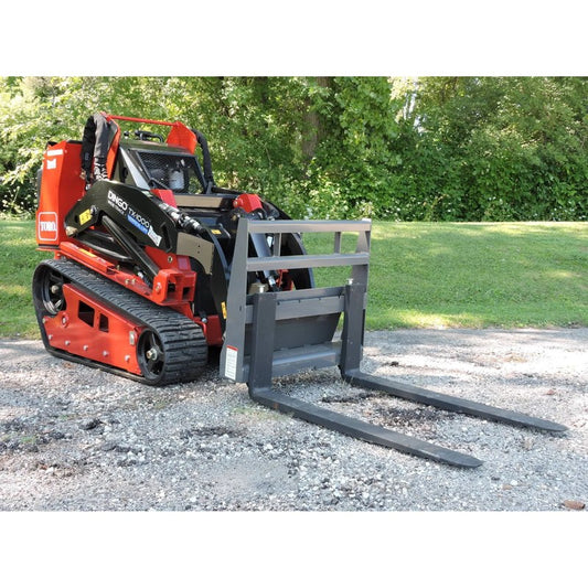 Berlon Industries MIPFF mini pallet forks on a Toro Dingo mini skid steer