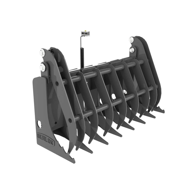 Berlon Industries root rake grapple design shared by the MIRRG mini grapple, front view