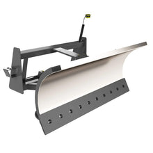 Berlon Industries SBLD skid steer snow blade with the stainless moldboard, front three quarter view