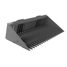 Berlon Industries SKL skeleton rock bucket, front three quarter view