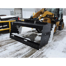 Berlon Industries snow pusher pushing snow on a loader