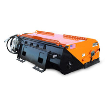 Broce BBA72P pickup broom attachment, rear view of the universal mounting plate and hydraulic couplers