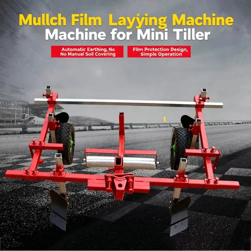Farm Mulch Film Laying Machine 60/80/120/150cm Adjustable Width Mulcher Attachment for Mini Rotary Tiller