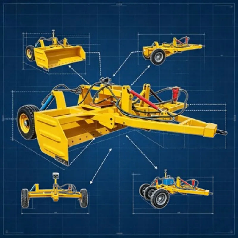 Automatic Hydraulic Laser Grader with Land Leveling Bucket Scraper, GPS‑Ready Farm Tractor Attachment – for Rough Dry Land