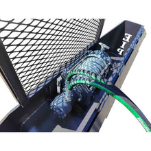 EIP Manufacturing FW15 recovery winch drum and motor under the mesh screen