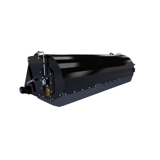 EIP Manufacturing skid steer bucket broom, side three quarter view