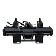 EIP Manufacturing skid steer power rake, rear view of the universal quick attach plate