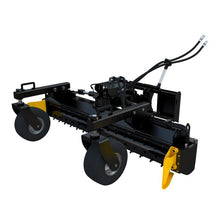 EIP Manufacturing skid steer power rake, three quarter view from the right