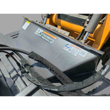 EIP Manufacturing standard series brush cutter motor housing and hydraulic hoses, close up