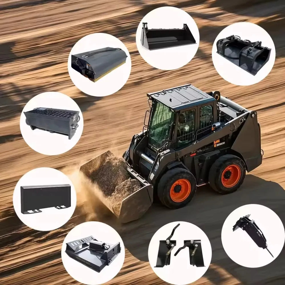 Jesray Skid Steer Trenchers Attachment Adjustable Depth Control Foot High 7 Cutting Width 240bar Max Pressure Home Use Farm