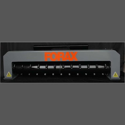 Forax Equipment HD72 heavy duty mulcher, front view of the 72 inch drum and rotatable cutters