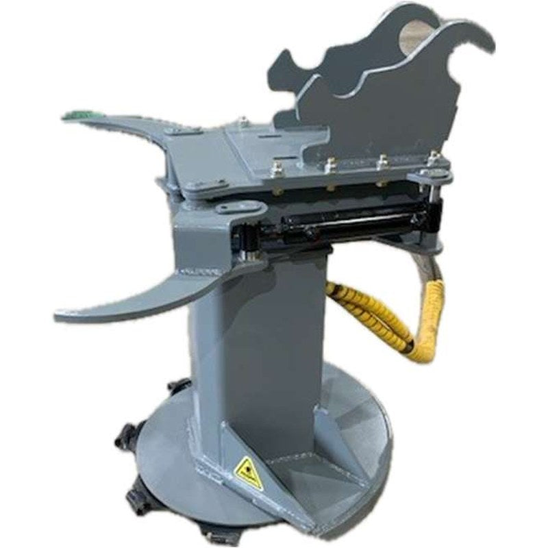 Forax Equipment TH28 excavator thinning head with hydraulic collector arms and top plate lugs, side view