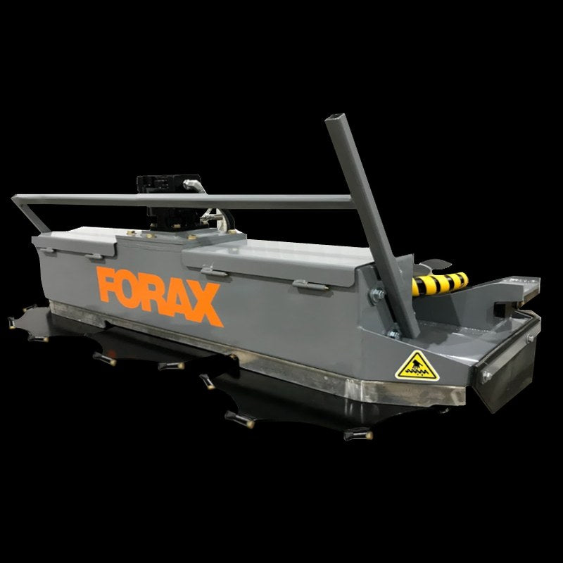 Forax Equipment XDBC extreme duty boom brush cutter with its top rail, three quarter view