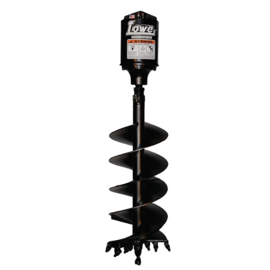Lowe Manufacturing BP Series planetary auger drive with an auger bit