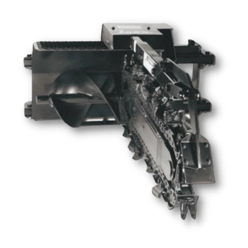 Lowe Manufacturing XR-21 skid steer trencher, side view