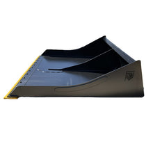 Maxx Attachments 72 inch conveyor cleaning bucket, side view of the long floor