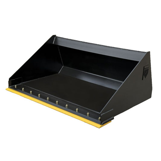 Maxx Attachments 60 inch low profile general purpose skid steer bucket with bolt on cutting edge