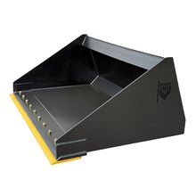 Maxx Attachments general purpose bucket, angled view of the bolt on cutting edge
