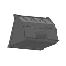 Maxx Attachments 48 inch light material bucket, rendered rear view of the quick attach