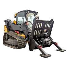 Maxx Attachments hydraulic recovery unit with its heavy duty winch on a compact track loader