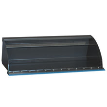 Rock Solid Attachments extended lip bucket with the bolt-on cutting edge