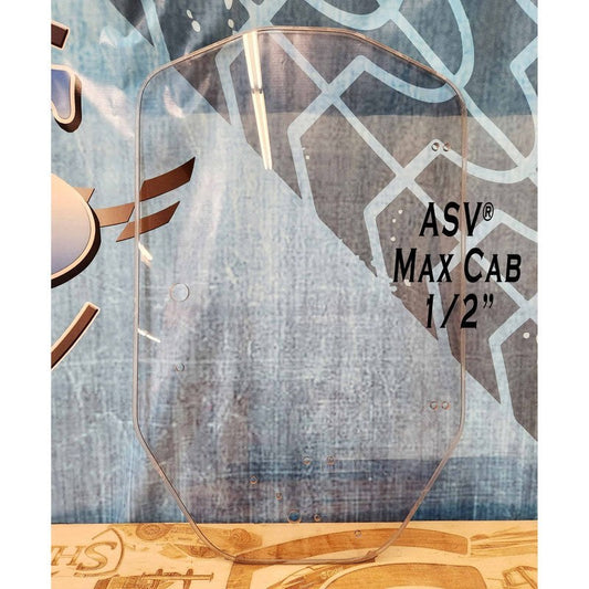 SHIELDS 1/2 inch ASV Max Cab front windshield, front view