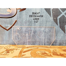 SHIELDS 1/2 inch lower front window for Bobcat E60, E85 and E88 excavators, front view