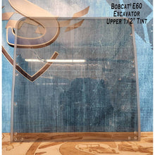 SHIELDS 1/2 inch Bobcat E60 upper excavator window in tint, front view