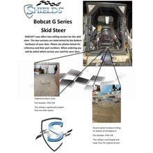 SHIELDS guide to the two Bobcat G-Series door hardware millings, chart view