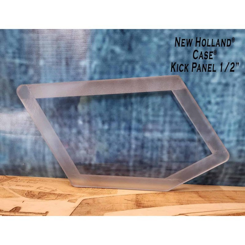 SHIELDS 1/2 inch kick panel window for Case and New Holland skid steers, front view