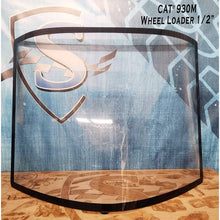 SHIELDS 1/2 inch front windshield for CAT 930M wheel loaders, front view