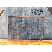 SHIELDS 1/2 inch lower front window for CAT excavators, glass 353-1939, front view