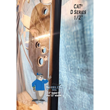 SHIELDS Seal gasket on a 1/2 inch CAT D-Series door window, close-up view