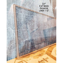 SHIELDS 1/2 inch CAT E and F lower excavator window, angled view