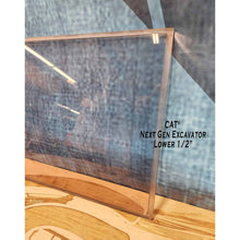 SHIELDS 1/2 inch CAT Next Gen lower excavator window, side view