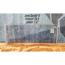 SHIELDS 1/2 inch lower front window for John Deere D and Hitachi ZX-3 excavators, front view